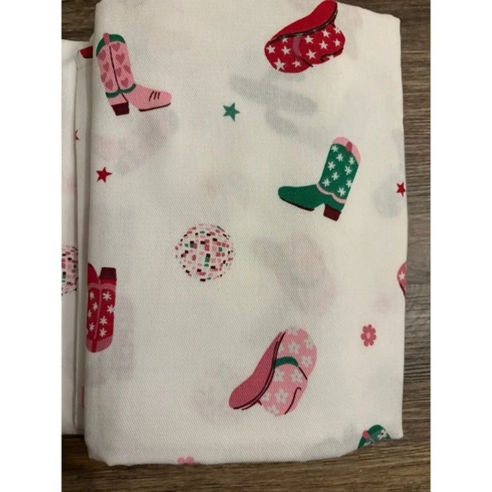 Western Cowgirl Shower Curtain cowboy boots, cactus, disco ball‎ themed